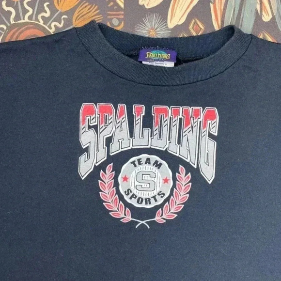 Vintage Kids Spalding Team Sports Short Sleeve T-Shirt Size YS (6/8) - Picture 2 of 5